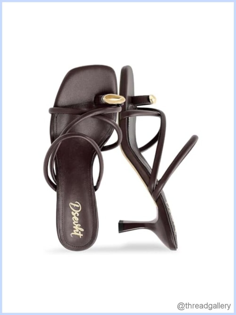 Strappy Kitten Heel Sandals Square Open Toe Faux Leather Flip Flop Heels